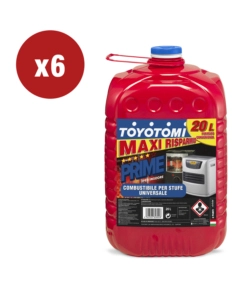 6 TANICHE DA 20 LITRI DI COMBUSTIBILE LIQUIDO "TOYOTOMI PRIME" - TOTALE DI 120 LITRI