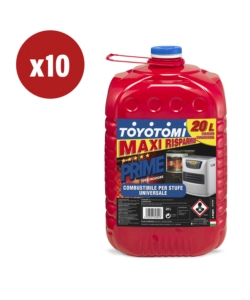 10 TANICHE DA 20 LITRI DI COMBUSTIBILE LIQUIDO "TOYOTOMI PRIME" - TOTALE DI 200 LITRI
