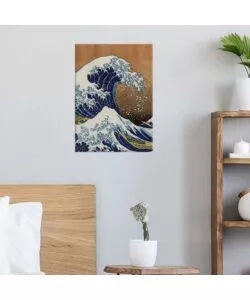 QUADRO IN LEGNO "HOKUSAI", 47X67 CM
