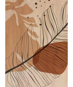 QUADRO IN LEGNO "LEAVES BLACK 01", 47X67 CM