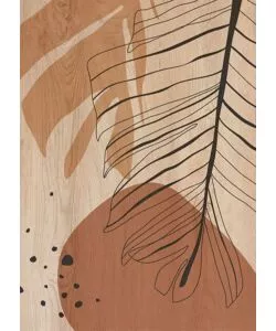 QUADRO IN LEGNO "LEAVES BLACK 02", 47X67 CM