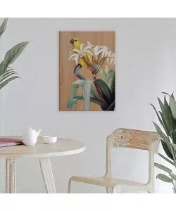 QUADRO IN LEGNO "YELLOW PARROT", 47X67 CM