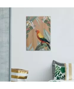 QUADRO IN LEGNO "MULTICOLORS PARROT", 47X67 CM