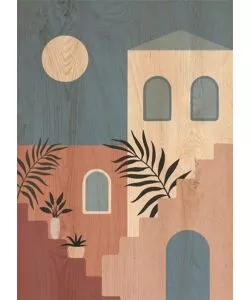 QUADRO IN LEGNO "ARCHITETCTURES STAIRS", 47X67 CM