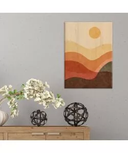 QUADRO IN LEGNO "DESERT SUN", 47X67 CM