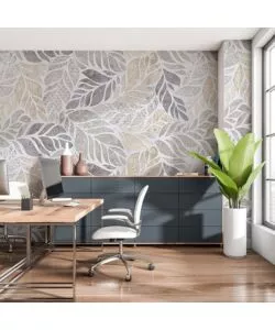FOTOMURALE ADESIVO "LEAVES PATTERN" IN PVC, 312X280 CM