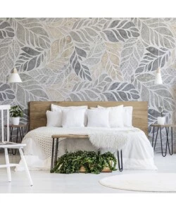FOTOMURALE ADESIVO "LEAVES PATTERN" IN PVC, 312X280 CM