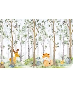FOTOMURALE ADESIVO "THE SECRET OF THE FOREST" IN PVC, 312X280 CM