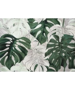 FOTOMURALE ADESIVO "TROPICAL LEAVES" IN PVC, 312X280 CM