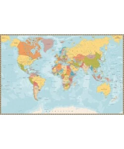 FOTOMURALE ADESIVO "MAPPA POLITICA" IN PVC, 416X280 CM