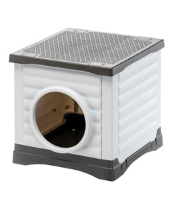 CUCCIA DA ESTERNO PER CANI E GATTI IN RESINA "PETVILLA 50", 38,5X43X38,5 CM - FERPLAST
