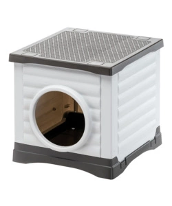 CUCCIA PER ANIMALI DA ESTERNO FERPLAST "PETVILLA 50" IN RESINA TERMOPLASTICA GRIGIO 38,5X43X38,5 CM