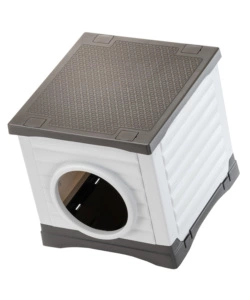 CUCCIA PER ANIMALI DA ESTERNO FERPLAST "PETVILLA 50" IN RESINA TERMOPLASTICA GRIGIO 38,5X43X38,5 CM