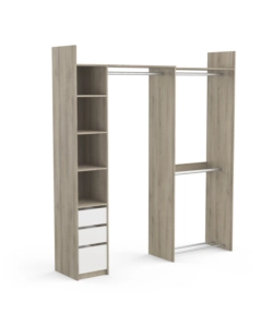 CABINA ARMADIO ANGOLARE "SWING" BIANCO E QUERCIA, 199X43X218 CM