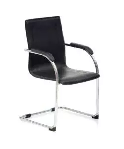 SEDIA UFFICIO "STAND" IN ECOPELLE NERA, 55X56X91 CM