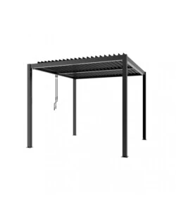 GAZEBO PERGOLA BIOCLIMATICA DA ESTERNO ELICA GARDEN GRIGIO SCURO IN ALLUMINIO - 3X3X2,5 M