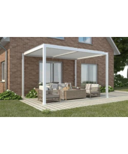 GAZEBO PERGOLA BIOCLIMATICA DA ESTERNO ELICA GARDEN BIANCA IN ALLUMINIO - 3X4 M