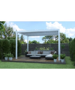 GAZEBO PERGOLA BIOCLIMATICA DA ESTERNO ELICA GARDEN BIANCA IN ALLUMINIO - 3X4 M