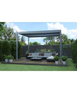 GAZEBO PERGOLA BIOCLIMATICA DA ESTERNO ELICA GARDEN ANTRACITE IN ALLUMINIO - 3X4 M