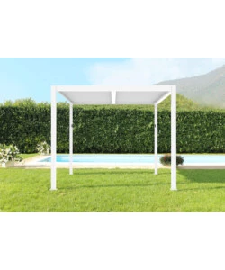 GAZEBO PERGOLA BIOCLIMATICA DA ESTERNO ELICA GARDEN BIANCA IN ALLUMINIO - 4X4 M
