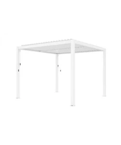 GAZEBO PERGOLA BIOCLIMATICA DA ESTERNO ELICA GARDEN BIANCA IN ALLUMINIO - 4X4 M