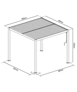 GAZEBO PERGOLA BIOCLIMATICA DA ESTERNO ELICA GARDEN ANTRACITE IN ALLUMINIO - 4X4 M