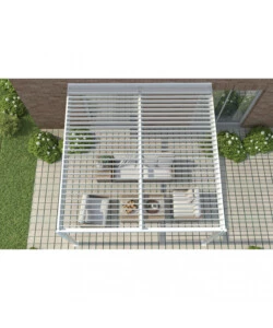 GAZEBO PERGOLA BIOCLIMATICA DA ESTERNO ADDOSSATA ELICA GARDEN BIANCO IN ALLUMINIO - 3X4 M