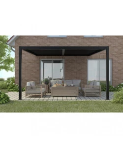 GAZEBO PERGOLA BIOCLIMATICA DA ESTERNO ADDOSSATA ELICA GARDEN ANTRACITE IN ALLUMINIO - 3X4 M