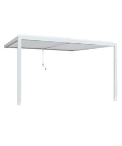 GAZEBO PERGOLA BIOCLIMATICA DA ESTERNO ADDOSSATA ELICA GARDEN BIANCO IN ALLUMINIO - 4X4 M