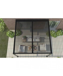 GAZEBO PERGOLA BIOCLIMATICA DA ESTERNO ADDOSSATA ELICA GARDEN ANTRACITE IN ALLUMINIO - 4X4 M