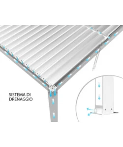 GAZEBO PERGOLA BIOCLIMATICA DA ESTERNO ELICA GARDEN BIANCA IN ALLUMINIO, CON LED E COPERTURA MOTORIZZATA - 3X4X2,5 M