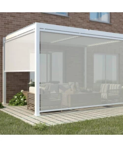 PANNELLO LATERALE PER GAZEBO PERGOLA BIOCLIMATICA DA ESTERNO ELICA GARDEN BIANCO, 3X4 MT