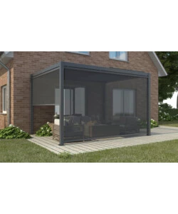PANNELLO LATERALE PER GAZEBO PERGOLA BIOCLIMATICA DA ESTERNO ELICA GARDEN ANTRACITE, 3X4 MT