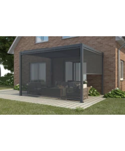 PANNELLO LATERALE PER GAZEBO PERGOLA BIOCLIMATICA DA ESTERNO ELICA GARDEN ANTRACITE, 3X4 MT