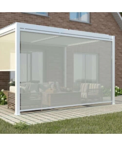 PANNELLO LATERALE PER GAZEBO PERGOLA BIOCLIMATICA DA ESTERNO ELICA GARDEN BIANCO, 4X4 MT