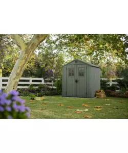 CASETTA DA GIARDINO KETER "DARWIN 6x6" IN EVOTECH+ COLORE VERDE CON PORTA BATTENTE DOPPIA 190X183X221 CM