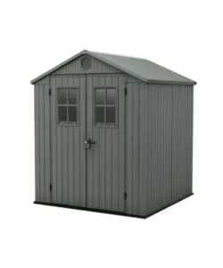 CASETTA DA GIARDINO KETER "DARWIN 6x6" IN EVOTECH+ COLORE VERDE CON PORTA BATTENTE DOPPIA 190X183X221 CM