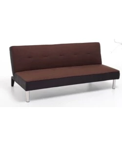 DIVANO LETTO "OLIVER" IN TESSUTO MARRONE, 180X93X77 CM