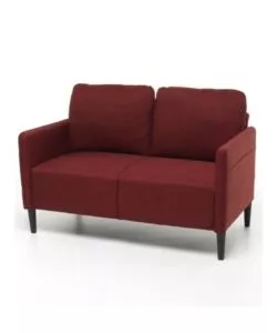 DIVANO "POKER" 2 POSTI TESSUTO ROSSO, 135X81X90 CM