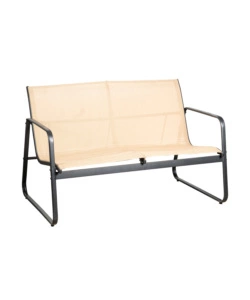 SET DA GIARDINO EUROGARDEN "MAGNOLIA" IN ACCIAIO E TEXTILENE BEIGE 4 SEDUTE E TAVOLINO