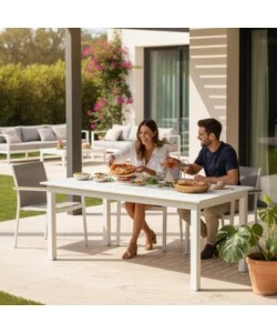 TAVOLO DA ESTERNO ALLUNGABILE EUROGARDEN IN ALLUMINIO GRIGIO CHIARO 216/298X100X75 CM