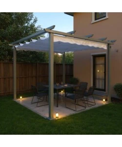 GAZEBO PERGOLA DA ESTERNO EUROGARDEN "DAIANA" IN ACCIAIO GRIGIO 3X3 M