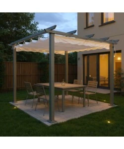 GAZEBO PERGOLA DA ESTERNO EUROGARDEN "DAIANA" IN ACCIAIO GRIGIO 3X3 M
