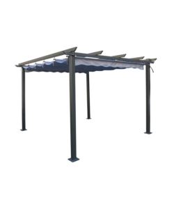 GAZEBO PERGOLA DA ESTERNO EUROGARDEN "DAIANA" IN ACCIAIO GRIGIO 3X3 M