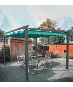 GAZEBO PERGOLA DA ESTERNO EUROGARDEN "DAIANA" IN ACCIAIO VERDE 3X3 M