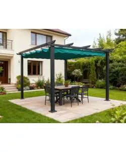 GAZEBO PERGOLA DA ESTERNO EUROGARDEN "DAIANA" IN ACCIAIO VERDE 3X3 M