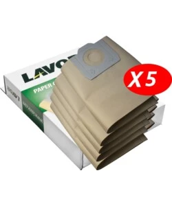 SET 5 SACCHETTI SACCOGLITORI IN CARTA PER ASPIRATORI LAVOR "VAC 20S", "RUDY 1200S" E "RUDY 30S"