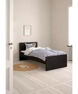 LETTO SINGOLO "NAIA" NERO OPACO 90X190 CM