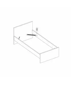 LETTO SINGOLO "NAIA" NERO OPACO 90X190 CM