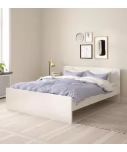 Giroletto matrimoniale "Naia" rivestito in nobilitato bianco lucido 160x200 cm